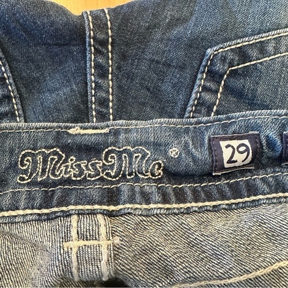 MISS Me Womens Swirl Mid Rise Medium Wash Bootcut Jeans (Size:29) - Picture 15 of 15